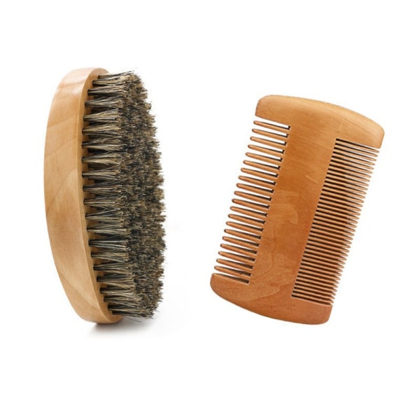 Partaharja, villisian harjakset Luonnollinen musta pähkinäpuu partakampa hiukset viikset parranajoharja kasvojen hiusharja