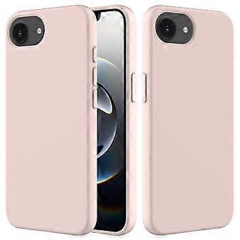 För iPhone 16e Skal Stöttåligt Flytande Silikon Mjukt Foder Baksida Telefonskal - Rosa Pink