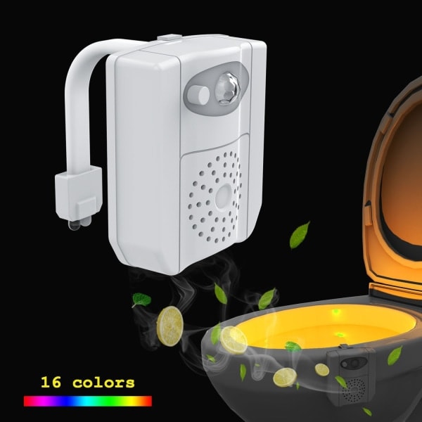 16 färger toalettljus atmosfärsljus toalett nattlampa mini hängande intelligent automatisk människokroppsavkänning LED nattljus