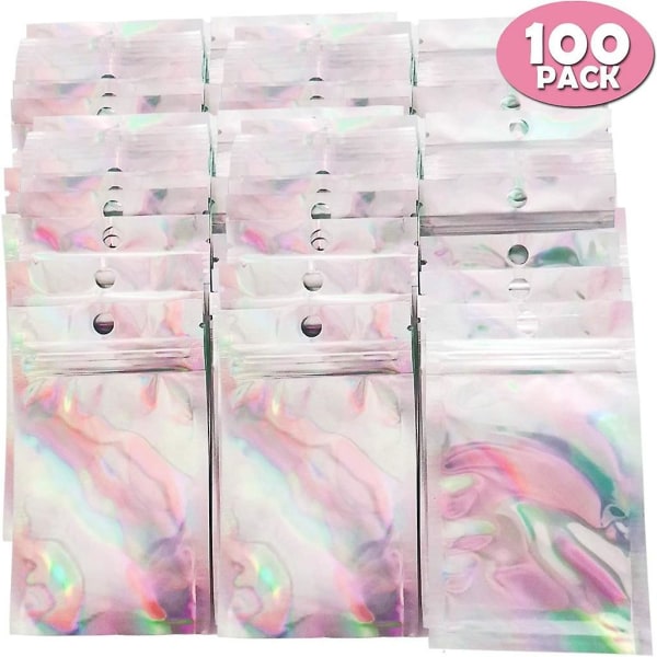 100 Suljettua Laser-Alumiinifolioa Ziplock-Pussia 8x13cm Jääkaappiorganisaattori Ruokavalmisteluastiat Säiliö Ki A