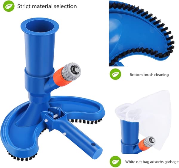 Portable Pool Vacuum Cleaner, Above Ground Pool Vacuum, Drawstring Pool Vacuum