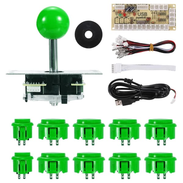 PC Joystick DIY Kit Arcade Spildele Knap ABS 5 Pin til Klassisk Grøn