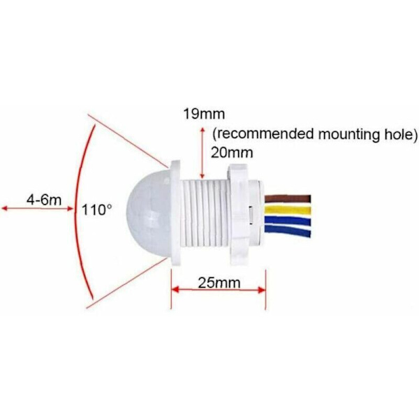 Infrared Motion Detector LED Downlight PIR 100v-240v Light Switch - for Automatic Hallway Lighting