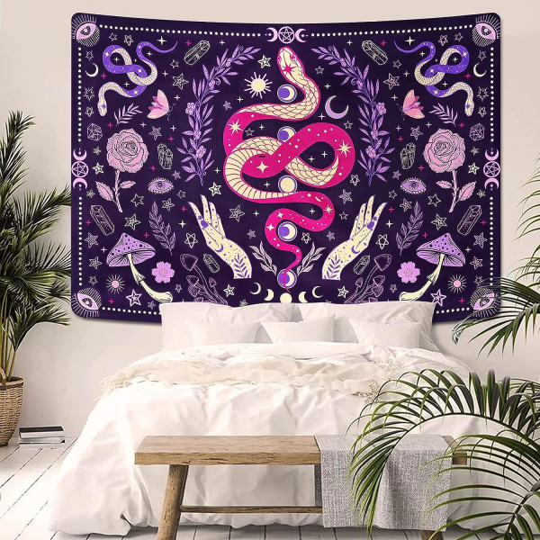 Esteettiset käärmekuvakudokset Sieni kuvakudokset Kuun vaihe ja tähdet kuvakudokset Perhonen ja kukat Tapestry Witch Tapestry Wall Han
