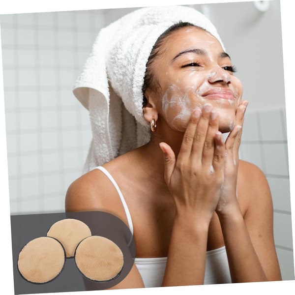 3 genanvendelige makeupfjernerpuder Bløde dobbeltsidede ansigtsrensere