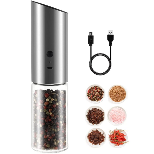 Rechargeable Electric Pepper Grinder, Electric Pepper Grinder, Automatic Gravity Operated Salt and Pepper Grinder, Rechargeable p