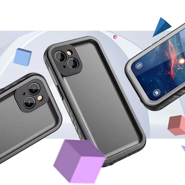 IP68 Vedenpitävä Kotelo 360+ Hihna iPhone 13:lle (Musta)
