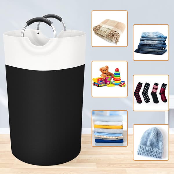 Laundry Hamper, Foldable Laundry Basket, Dirty Clothes Hamper, Waterproof with Foam Protected Aluminum Handle for College Dorm, 90L