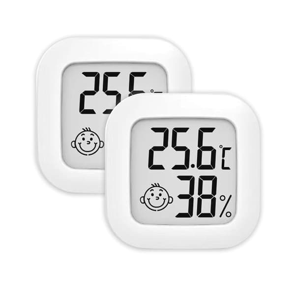 2 stk Hygrometer Celsius termometer, mini vegg digital innendørs