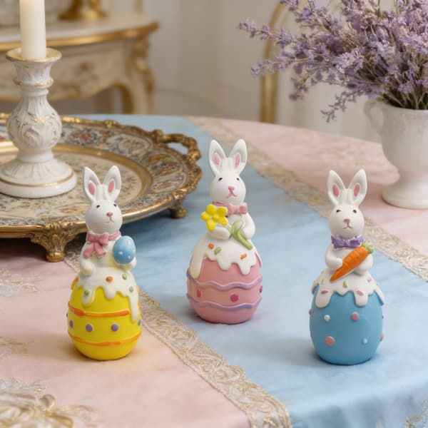 3 stk påskeharefigurer - Fargerik vårdekorasjon 3pcs Easter Egg Bunny 3pcs Easter Egg Bunny