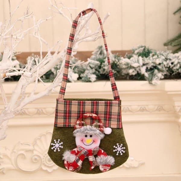 Packaging Bag - KZQ - Christmas - 3 Patterns - 6.6 x 17 cm - Reusable Fabric
