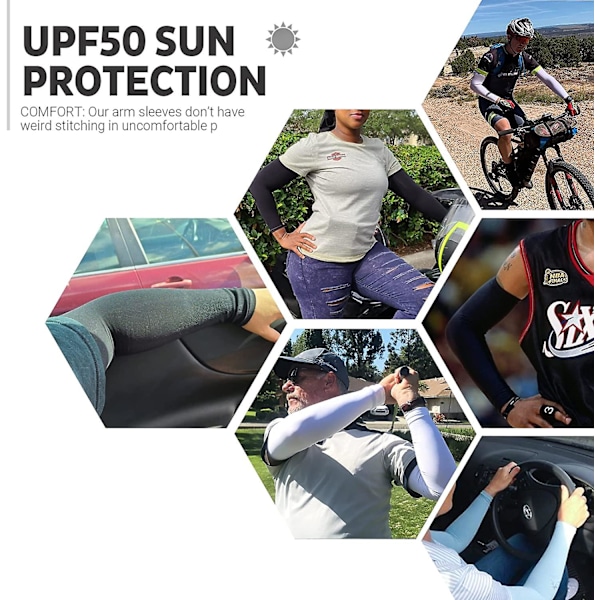 Upf50+ Aurinkosuoja UV-suojahihat, 5 paria kompressiohihoja käsivarren tatuointien peittämiseen
