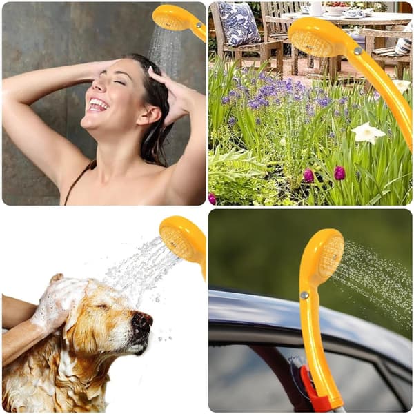 12V Portable Shower Head for Camping with Pump | Handheld Shower Head, Powered by Car Cigarette Lighter