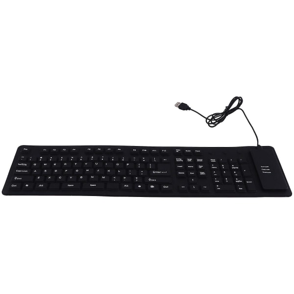 Datortangentbord Vikbart USB -tangentbord Externt tangentbord Bärbart Rollup-tangentbordSvart50X14X0,8CM Black 50X14X0.8CM
