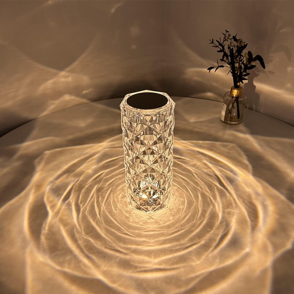 Crystal Diamond bordlampe - kontrol krystal lampe 16 farver skiftende med fjernbetjening Rose lampe krystal touch lampe fo