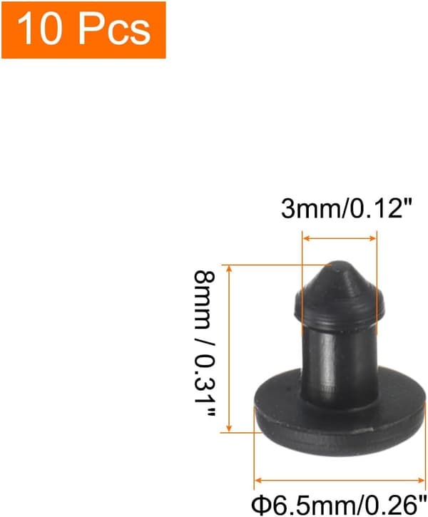 Silikone Snap-in Låsehulpropper Sort 10 stk. 3mm White