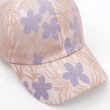 Dame Solhatt Klassisk Mesh Baseballcaps Blondebroderi Solbeskyttelse Rosa Pink
