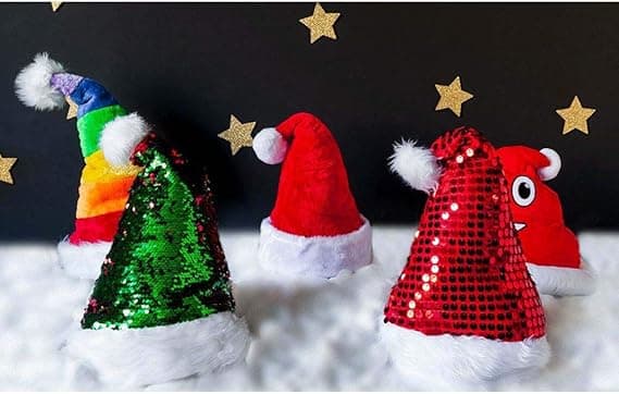 Guld Farve Glitter Julehat til Voksne, Én Størrelse