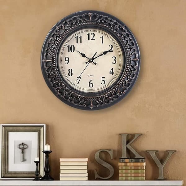 Silent Retro Quartz Clock, 30 cm, Decorative Wall Clock for Home/Office/School