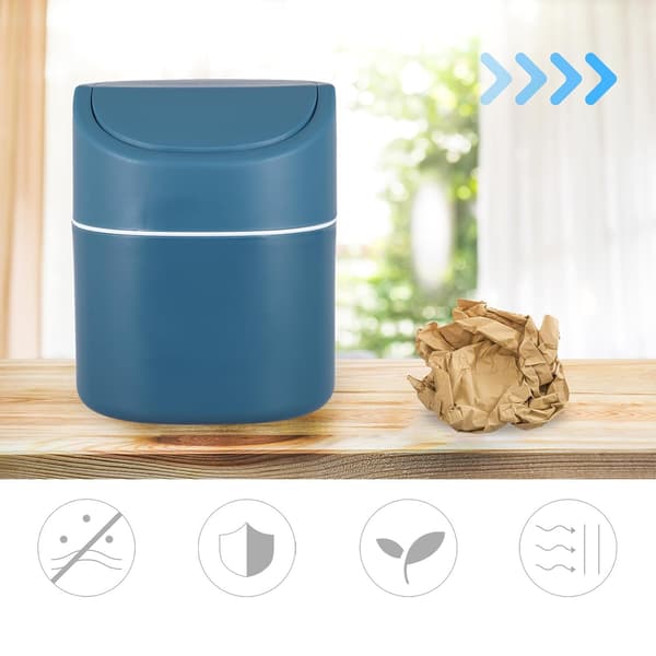 Creative Mini Dustbin with Lid for Table and Cabinet Use, Easy to Open and Close, Odor Isolation