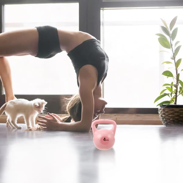 Pink Dual Handle Water-Fillable Kettlebell for Strength Training and Yoga