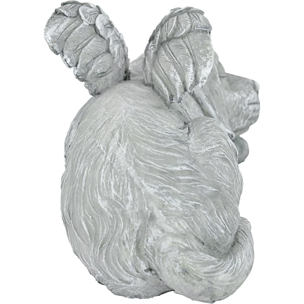 Design Toscano Pet Memorial Angel Dog Honorary Statue Tombstone, Polyresin, Antique Stone