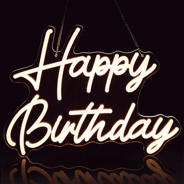 Happy Birthday Neon Sign, Neon Happy Birthday Sign for Backdrop with Dimmable Switch - Happy Birthday Light Up Sign for Birthday Party Decor