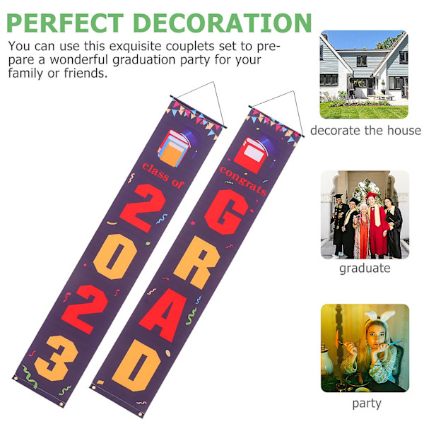 1 Par Graduation Party Layout Banner Dekoration 2023 Grad Party Koppling Dekoration Bakgrund Hängande Flagga