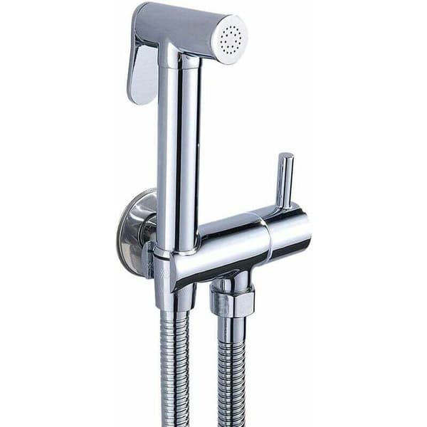 Thermostatic Hand Shower in Chromed Brass, Anti-Scald, Temperature Range 20-48°C, Wall-Mounted