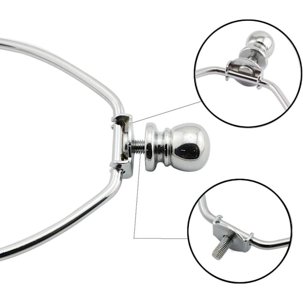 1-pack 8 tum Lamphållare DIY Belysningstillbehör Hornram Lampskärmfäste för Bord/Golvlampa Silver