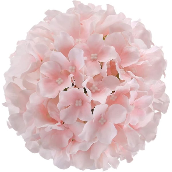 10-pack konstgjorda hortensia huvuden för hem- och bröllopsdekoration, babyrosa Baby Pink