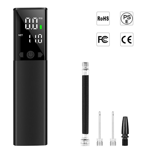 Elektrisk Bollpump, Bärbar Automatisk Luftpump Snabb Bolluppblåsning med Noggrann Tryckmätare och Digital LCD-Skärm