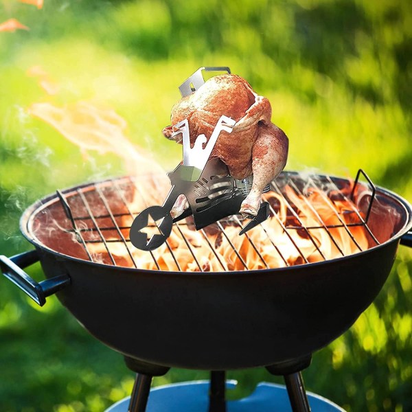 Bærbar Kyllingrist, Grillkyllingrist, Ølboks Kyllingrist, Grillkyllingrist, Rustfrit Stål Bærbar Grillkyllingrist, Til Udendørs Grillovn