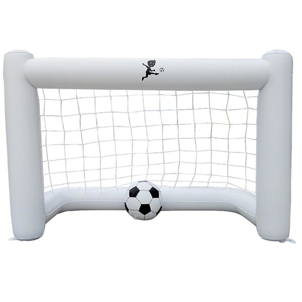 160cm Oppustelig Fodboldmål Med Net Oppustelig Fodboldspil Flydende Fodboldmål (1 stk. Mål + 1 stk. White 160X80CM