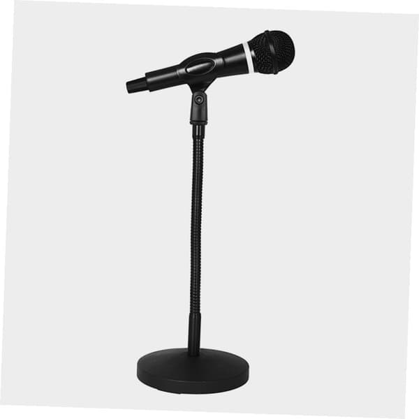 Adjustable Microphone Stand Desk Microphone Support Metal Stable Heavy Weighted Black Desktop Microphone Stand