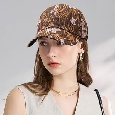 Dame Solhatt Klassisk Mesh Baseballcaps Blondebroderi Solbeskyttelse Brun Brown