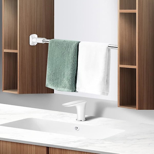 Showerforhængsstang i rustfrit stål uden boring - 90 til 160 cm - Teleskopstang med gummi til skab/badekar/vindue/tørretumbler