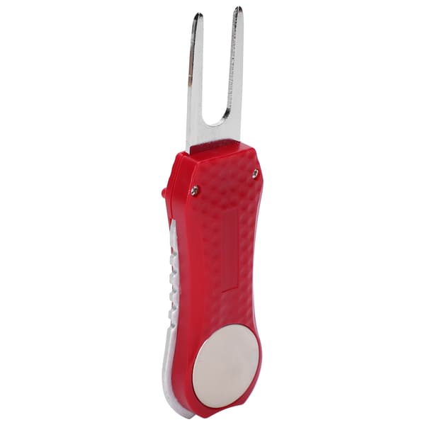 Golf Divot Repair Tool Spring Fork Green Cleaner Training Aid Red