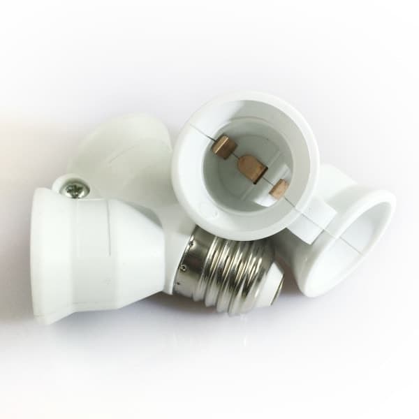 E27 2 i 1 Sokkeladapter 2 Adapterbaseadapter