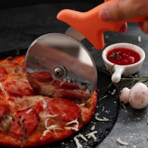 2 stk røde rustfrie stålhjulskuttere bakverk nonstick pannekakepi