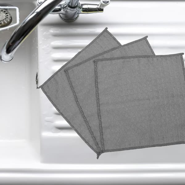 3-pack kökshanddukar skrubbhanddukar 30x30 cm polyester snabbtorkande