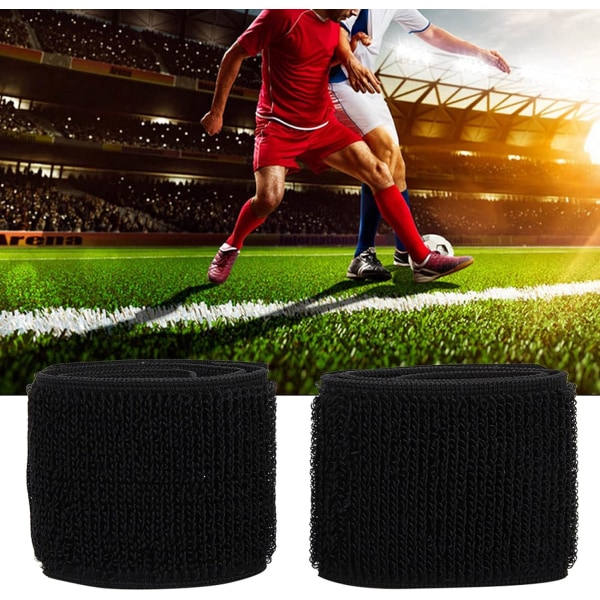 Sports Guard Tape, Sports Shin Guard Fast Bandasje Tape Feste Shinguard Justerbar elastisk sportsrem tilbehør (svart)