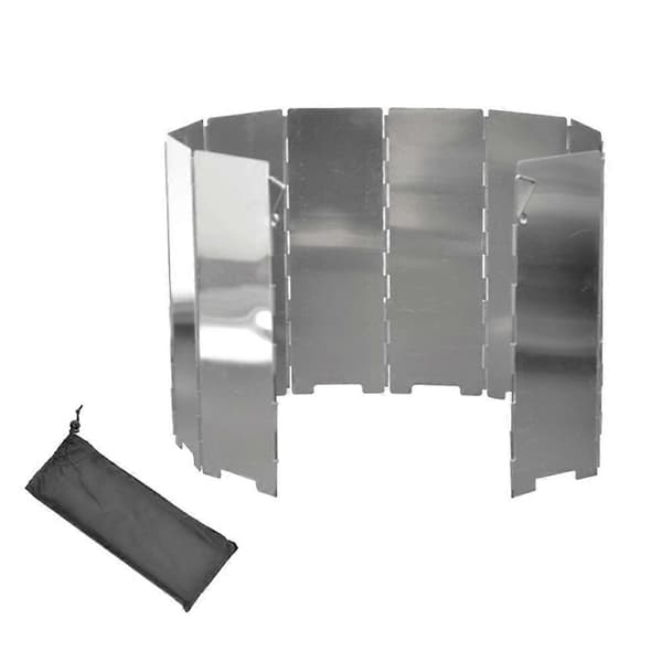 10PCS/Set Outdoor Grill Windshield Aluminum Windshield Grill Foldable Stove Windscreen Windshield for Camping Picnic