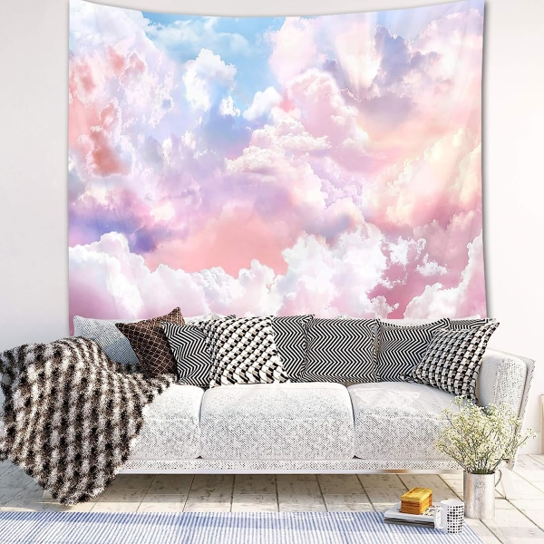 100*75 CM Rosa molntapet Färgglada abstrakta moln Naturliga landskap Gobelänger Vägghängande för sovrum Vardagsrum Tonåring Dorm
