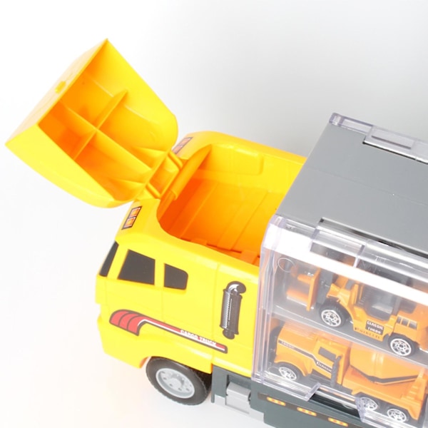 Brandbil med Brandman Leksakssats, Mini Die-Casting Brandbils Transportbil, Mini Räddnings Nödsituation Dubbelsidig Transportbil för Barn