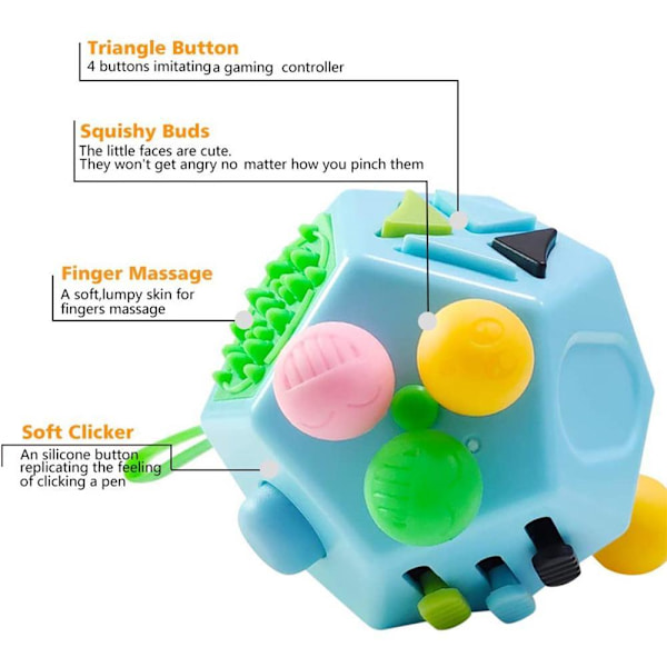 Relief Cube Anti Stress Decompression Terning Leke Den Nye Puslespillet (Lys Blå)