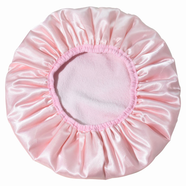 Lyxig duschmössa för kvinnor, vattentät, återanvändbar, dubbellagers, mikrofiber, frottéfodrad, med funktion för torrt hår
