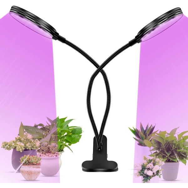 Planttillväxtlampa, 30W 360° fullspektrum trädgårdslampa, med 3 ljusstyrkalägen och timing, mycket lämplig för inomhus/trädgård (Doub)