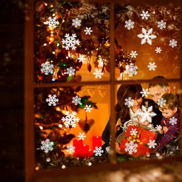 5 ark med julesnøfnugg vindusdekaler Julevindusdekorasjoner