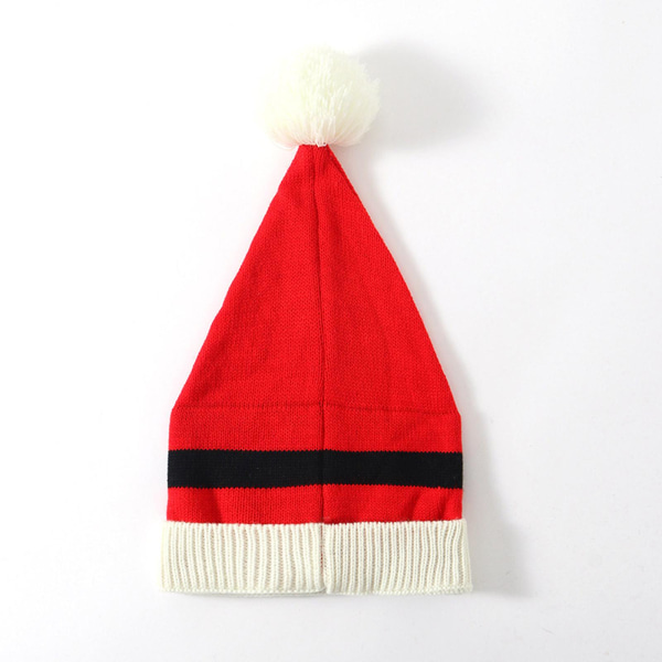 Julemannhatt Santa Beanie med Søte Pompoms Strikket Julemannhatt